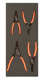 Afbeelding van een Bahco Foaminlay Fit&Go 1/3 met borgringtangen - 4-delig - retailverpakking - FF1E4005EH