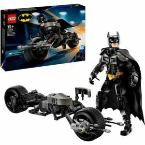 Afbeelding van een LEGO DC Super Heroes - Batman bouwfiguur en de Bat-Pod motor Constructiespeelgoed