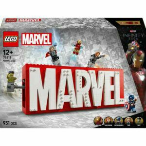 Afbeelding van een LEGO Marvel Super Heroes - MARVEL logo en minifiguren Constructiespeelgoed