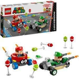 Afbeelding van een LEGO Super Mario - Mario Kart - Baby Mario vs. Baby Luigi Constructiespeelgoed