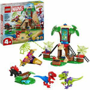 Afbeelding van een LEGO Marvel Spidey And His Amazing Friends - Spidey en Gobby's raptorstrijd bij de boomhut Constructiespeelgoed
