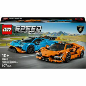 Afbeelding van een LEGO Speed Campions - Lamborghini Revuelto en Huracán STO Constructiespeelgoed