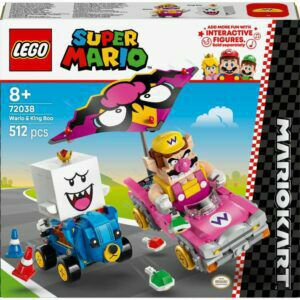 Afbeelding van een LEGO Super Mario - Mario Kart - Wario en King Boo Constructiespeelgoed