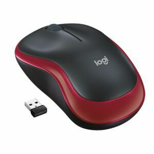 Afbeelding van een Logitech M185 Draadloze Muis Muis Rood