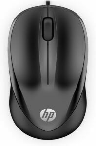 Afbeelding van een HP Wired Mouse 1000 Muis Zwart
