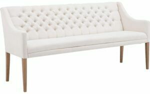 Afbeelding van een Goossens Eetkamerbank Pearl, Met ronde arm, lage rug 182 cm breed