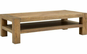 Afbeelding van een Goossens Salontafel Roots rechthoekig, hout eiken donkergrijs, stijlvol landelijk, 140 x 40 x 70 cm