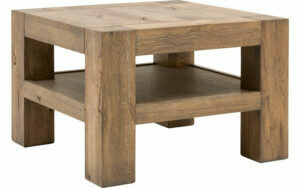 Afbeelding van een Goossens Hoektafel Roots, hout eiken donkergrijs, stijlvol landelijk, 60 x 40 x 60 cm