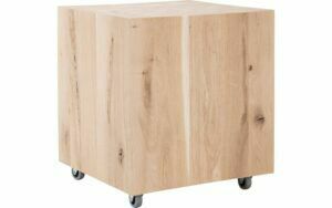 Afbeelding van een Goossens Bijzettafel Stoer, hout eiken onbewerkt, urban industrieel, 45 x 50 x 45 cm