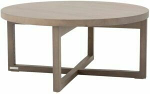 Afbeelding van een Goossens Salontafel Circulo rond, hout eiken donker bruin, urban industrieel, 70 x 32 x 70 cm