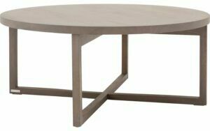 Afbeelding van een Goossens Salontafel Circulo rond, hout eiken donker bruin, urban industrieel, 90 x 38 x 90 cm
