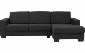 Afbeelding van een Goossens Hoekbank N-joy Divana Met Chaise Longue grijs, stof, 2,5-zits, stijlvol landelijk met chaise longue rechts