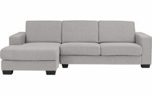 Afbeelding van een Goossens Hoekbank N-joy Divana Met Chaise Longue grijs, stof, 2,5-zits, stijlvol landelijk met chaise longue links