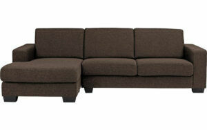 Afbeelding van een Goossens Hoekbank N-joy Divana Met Chaise Longue bruin, stof, 2,5-zits, stijlvol landelijk met chaise longue links
