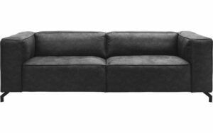 Afbeelding van een Goossens Bank Calvin antraciet, micro leer, 3,5-zits, modern design