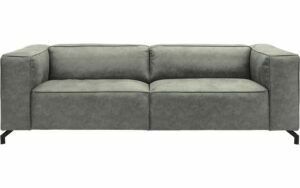 Afbeelding van een Goossens Bank Calvin grijs, micro leer, 3,5-zits, modern design