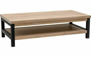 Afbeelding van een Goossens Salontafel Santos rechthoekig, hout eiken bruin, urban industrieel, 140 x 40 x 70 cm