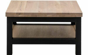 Afbeelding van een Goossens Hoektafel Santos, hout eiken bruin, urban industrieel, 70 x 40 x 70 cm