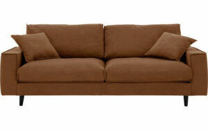 Afbeelding van een Goossens Bank Jonas cognac, stof, 3,5-zits, urban industrieel