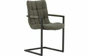 Afbeelding van een Goossens Eetkamerstoel Steven groen microvezel met armleuning, urban industrieel