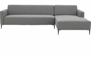 Afbeelding van een Goossens Bank Key West grijs, stof, 3-zits, modern design