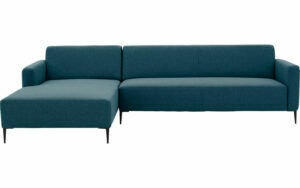 Afbeelding van een Goossens Bank Key West blauw, stof, 3-zits, modern design