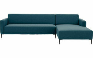 Afbeelding van een Goossens Bank Key West blauw, stof, 3-zits, modern design