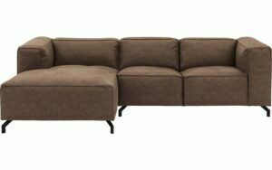 Afbeelding van een Goossens Bank Calvin bruin, micro leer, 2-zits, modern design