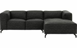 Afbeelding van een Goossens Bank Calvin grijs, micro leer, 2-zits, modern design