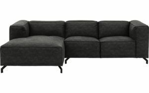 Afbeelding van een Goossens Bank Calvin grijs, micro leer, 2-zits, modern design