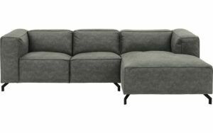 Afbeelding van een Goossens Bank Calvin grijs, micro leer, 2-zits, modern design