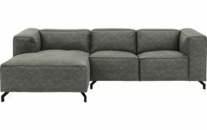 Afbeelding van een Goossens Bank Calvin grijs, micro leer, 2-zits, modern design