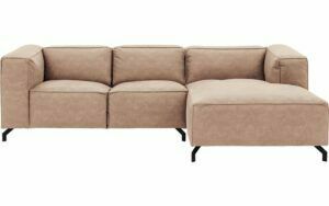 Afbeelding van een Goossens Bank Calvin beige, micro leer, 2-zits, modern design