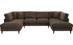 Afbeelding van een Goossens Bank Jonas grijs, stof, urban industrieel met ligelement links met ligelement rechts