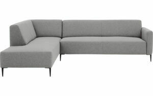 Afbeelding van een Goossens Bank Key West lichtgrijs, stof, 3-zits, modern design met ligelement links