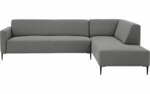 Afbeelding van een Goossens Bank Key West grijs, stof, 3-zits, modern design met ligelement rechts