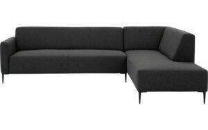 Afbeelding van een Goossens Bank Key West grijs, stof, 3-zits, modern design met ligelement rechts