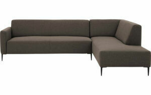 Afbeelding van een Goossens Bank Key West bruin, stof, 3-zits, modern design met ligelement rechts