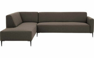 Afbeelding van een Goossens Bank Key West bruin, stof, 3-zits, modern design met ligelement links