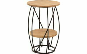 Afbeelding van een Goossens Salontafel Bellis rond, hout eiken blank, stijlvol landelijk, 39 x 60 x 39 cm