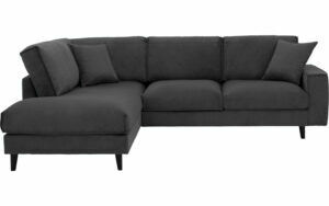 Afbeelding van een Goossens Bank Jonas grijs, stof, 2,5-zits, urban industrieel met ligelement links