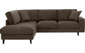 Afbeelding van een Goossens Bank Jonas grijs, stof, 2,5-zits, urban industrieel met ligelement links