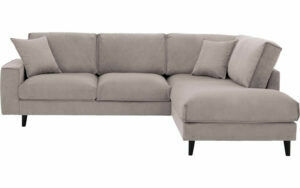 Afbeelding van een Goossens Bank Jonas beige, stof, 2,5-zits, urban industrieel met ligelement rechts