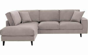 Afbeelding van een Goossens Bank Jonas beige, stof, 2,5-zits, urban industrieel met ligelement links