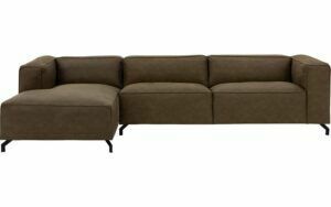 Afbeelding van een Goossens Bank Calvin groen, micro leer, 3,5-zits, modern design