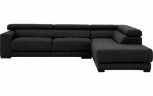 Afbeelding van een Goossens Bank Nora antraciet, stof, 2,5-zits, stijlvol landelijk met ligelement rechts