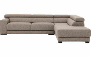 Afbeelding van een Goossens Bank Nora beige, stof, 2,5-zits, stijlvol landelijk met ligelement rechts