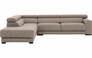 Afbeelding van een Goossens Bank Nora beige, stof, 2,5-zits, stijlvol landelijk met ligelement links