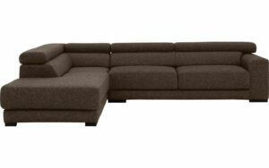Afbeelding van een Goossens Bank Nora bruin, stof, 2,5-zits, stijlvol landelijk met ligelement links