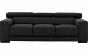 Afbeelding van een Goossens Bank Nora antraciet, stof, 3-zits, stijlvol landelijk